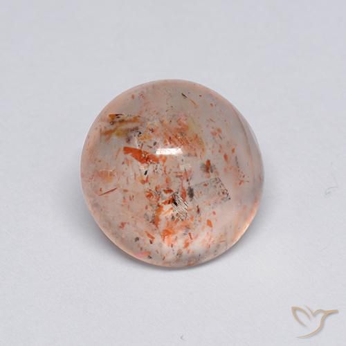 2.13ct Naturale Pesca Pietra solare, Rotondo, Trasparente