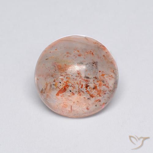 Pietra solare Pesca naturale da 2.13 ct, Rotondo, Trasparente