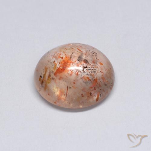Pietra solare Pesca naturale da 2.13 ct, Rotondo, Trasparente