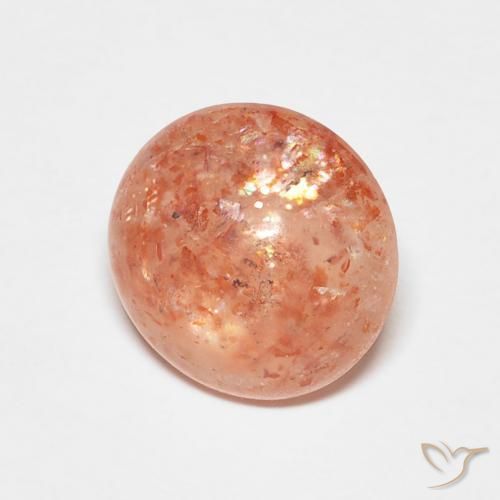 Pietra solare Arancione rossastra naturale da 2.03 ct, Rotondo, Traslucido