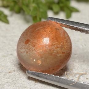 Pietra solare Arancio Medio naturale da 2.00 ct, Rotondo, Traslucido
