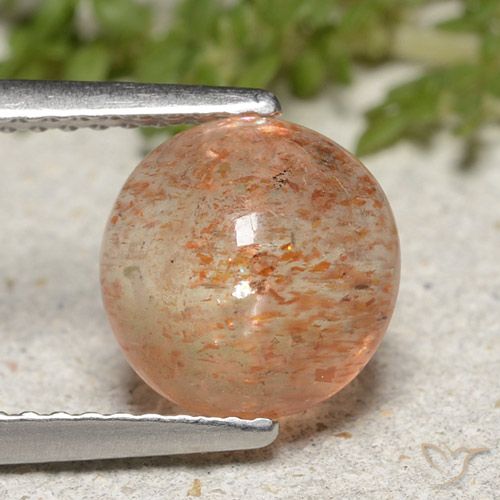 1.95ct Naturale Arancio caldo Pietra solare, Rotondo, Traslucido