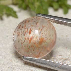 Pietra solare Bianco arancio naturale da 1.99 ct, Rotondo, Traslucido