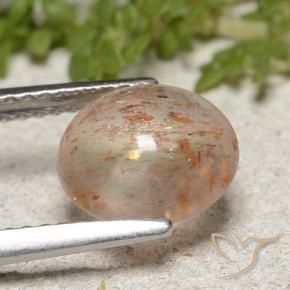 Pietra solare Bianco arancio naturale da 1.99 ct, Rotondo, Traslucido