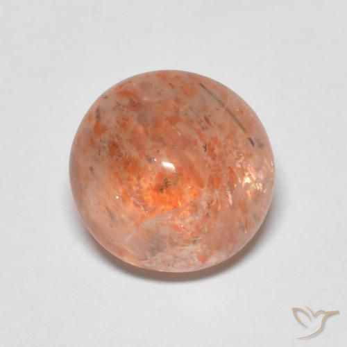 2.20ct Naturale Arancione rossastra Pietra solare, Rotondo, Traslucido