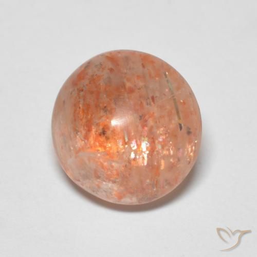 Pietra solare Arancione rossastra naturale da 2.20 ct, Rotondo, Traslucido