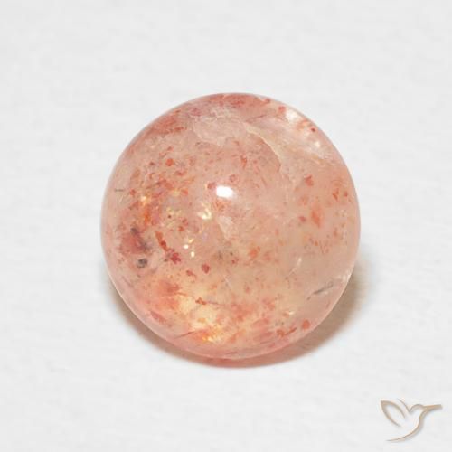 Pietra solare Arancio Medio naturale da 2.34 ct, Rotondo, Traslucido
