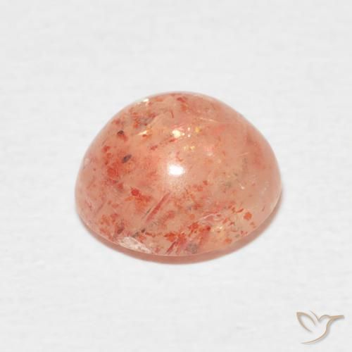Pietra solare Arancio Medio naturale da 2.34 ct, Rotondo, Traslucido