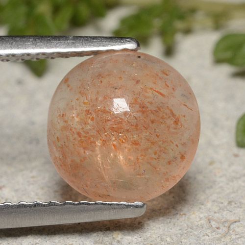 2.07ct Naturale Arancio tigre chiaro Pietra solare, Rotondo, Traslucido