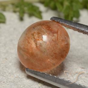 Pietra solare Arancio Medio naturale da 2.12 ct, Rotondo, Traslucido