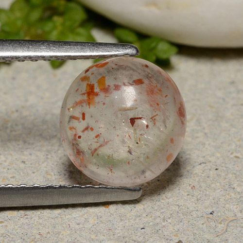 2.23ct Naturale Bianco arancio Pietra solare, Rotondo, Trasparente