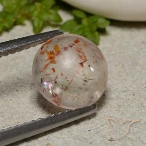 Pietra solare Bianco arancio naturale da 2.23 ct, Rotondo, Trasparente