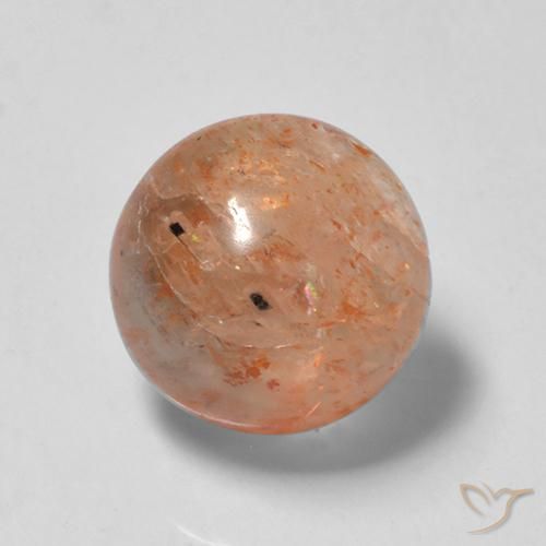 2.35ct Naturale Arancione rossastra Pietra solare, Rotondo, Traslucido