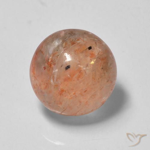 Pietra solare Arancione rossastra naturale da 2.35 ct, Rotondo, Traslucido