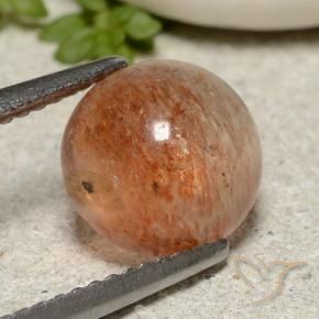 Pietra solare Arancione rossastra naturale da 2.29 ct, Rotondo, Traslucido