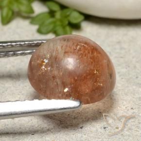 Pietra solare Arancione rossastra naturale da 2.29 ct, Rotondo, Traslucido