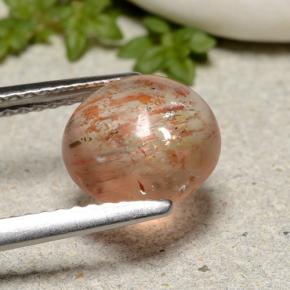 Pietra del sole naturale arancione da 2,12 ct, taglio rotondo, traslucido
