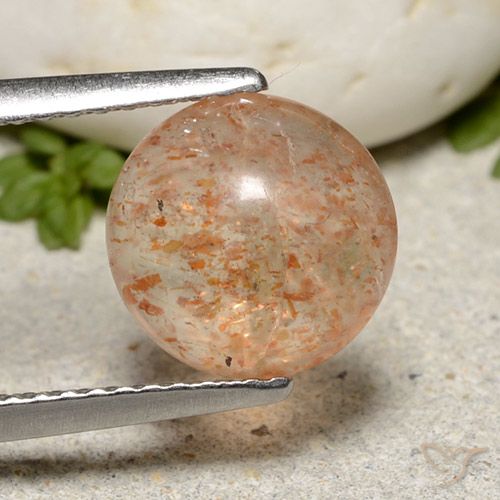 2.24ct Naturale Arancione chiaro Pietra solare, Rotondo, Traslucido