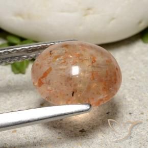 Pietra solare Arancione chiaro naturale da 2.24 ct, Rotondo, Traslucido
