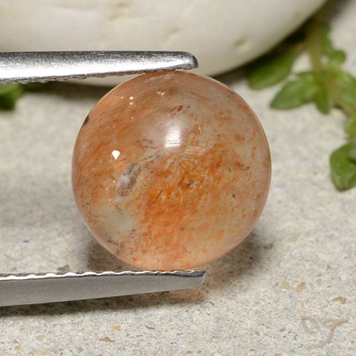 2.53ct Naturale Arancio caldo Pietra solare, Rotondo, Traslucido