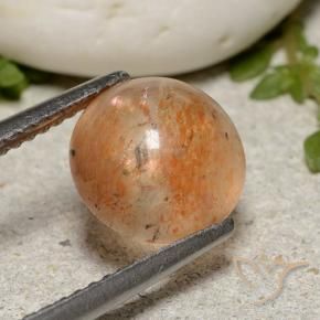 Pietra solare Arancio caldo naturale da 2.53 ct, Rotondo, Traslucido