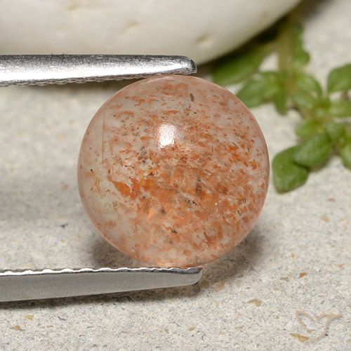 1.84ct Naturale Arancione rossastra Pietra solare, Rotondo, Traslucido