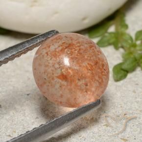 Pietra solare Arancione rossastra naturale da 1.84 ct, Rotondo, Traslucido