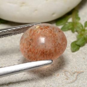 Pietra solare Arancione rossastra naturale da 1.84 ct, Rotondo, Traslucido
