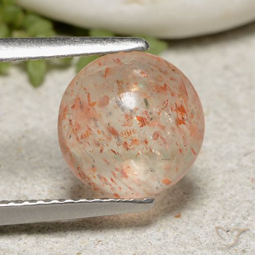 2.22ct Naturale Arancione chiaro Pietra solare, Rotondo, Traslucido