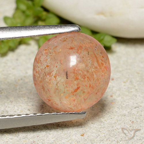 1.99ct Naturale Arancione chiaro Pietra solare, Rotondo, Traslucido