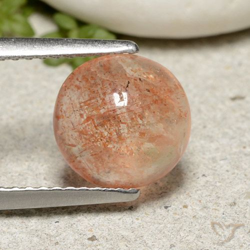 2.10ct Naturale Arancio tigre chiaro Pietra solare, Rotondo, Traslucido