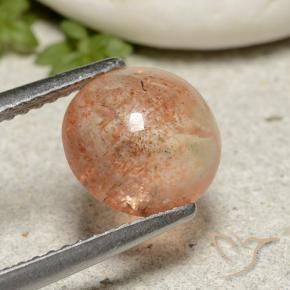 Pietra solare Arancio tigre chiaro naturale da 2.10 ct, Rotondo, Traslucido