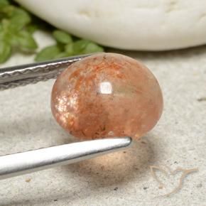 Pietra solare Arancio tigre chiaro naturale da 2.10 ct, Rotondo, Traslucido