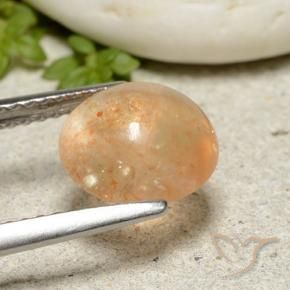 Pietra solare Cantalupo Arancia naturale da 2.05 ct, Rotondo, Traslucido