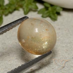 Pietra solare Cantalupo Arancia naturale da 2.05 ct, Rotondo, Traslucido