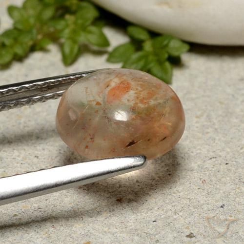 Pietra solare Arancio Pesca Chiaro naturale da 1.90 ct, Rotondo, Traslucido
