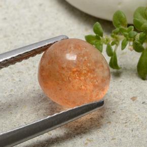 Pietra del sole naturale arancione da 2,03 ct, taglio rotondo, traslucido