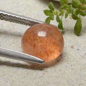 Pietra del sole naturale arancione da 2,03 ct, taglio rotondo, traslucido