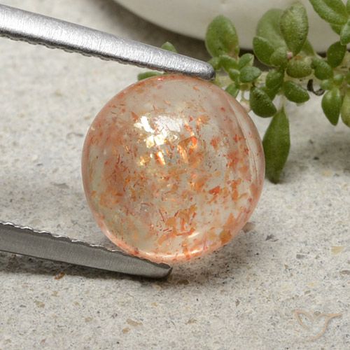 2.03ct Naturale Arancio tigre chiaro Pietra solare, Rotondo, Traslucido