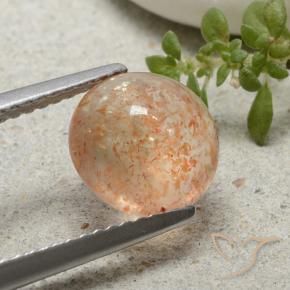 Pietra solare Arancio tigre chiaro naturale da 2.03 ct, Rotondo, Traslucido