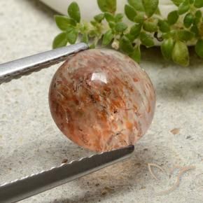 Pietra solare Arancio tigre chiaro naturale da 1.96 ct, Rotondo, Traslucido