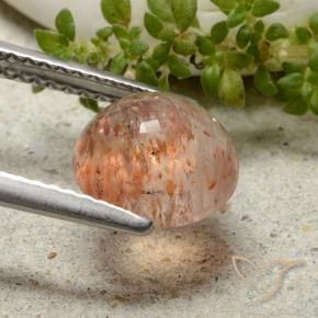 Pietra solare Arancio tigre chiaro naturale da 1.96 ct, Rotondo, Traslucido