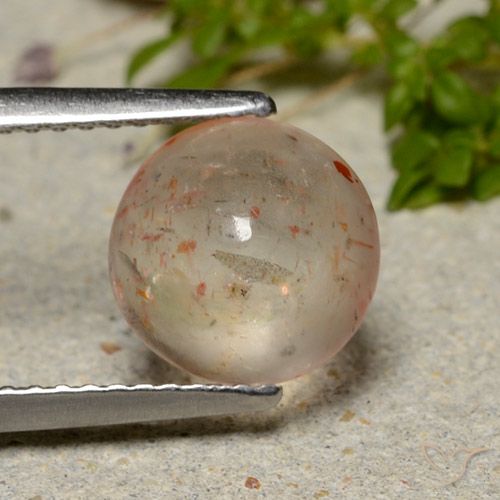 2.37ct Naturale Arancione chiaro Pietra solare, Rotondo, Traslucido