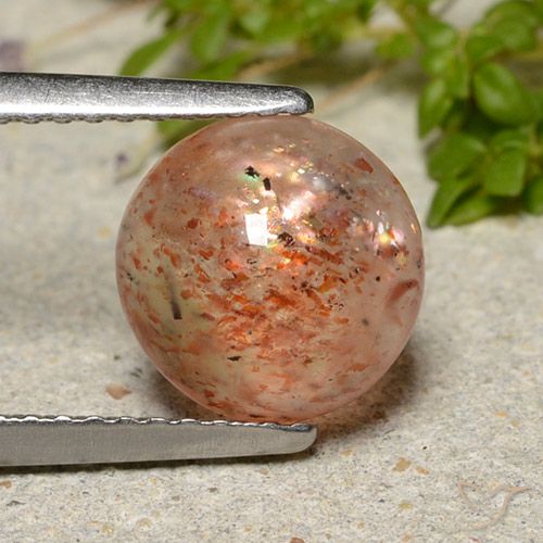 2.24ct Naturale Pompelmo Arancia Pietra solare, Rotondo, Traslucido