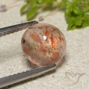 Pietra del sole naturale arancione da 2,10 ct, taglio rotondo, traslucido