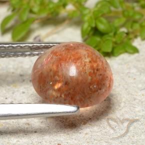 Pietra solare Arancio Medio naturale da 2.04 ct, Rotondo, Traslucido