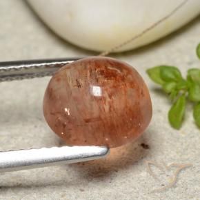 Pietra solare Arancione rossastra naturale da 2.72 ct, Rotondo, Traslucido