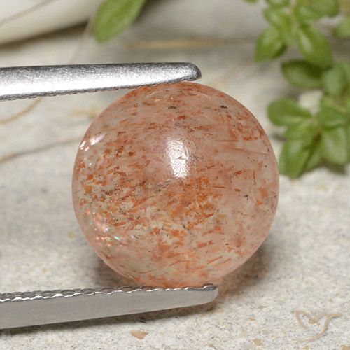 2.10ct Naturale Arancio tigre chiaro Pietra solare, Rotondo, Traslucido