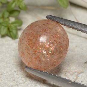 Pietra solare Arancio tigre chiaro naturale da 2.10 ct, Rotondo, Traslucido