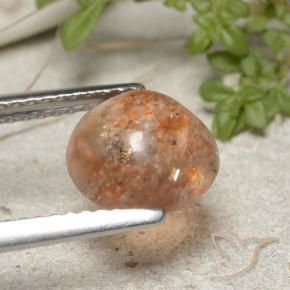 Pietra solare Arancio tigre chiaro naturale da 1.91 ct, Rotondo, Traslucido
